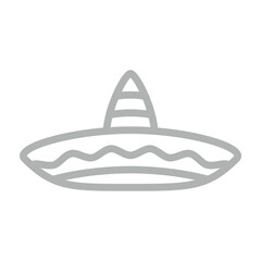 Sombrero Vector Line Grey Icon Design