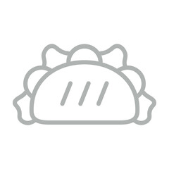 Tacos and Salsa Vector Line Grey Icon Design