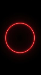 Obraz premium Red Neon Circle Light Abstract Background Design Element