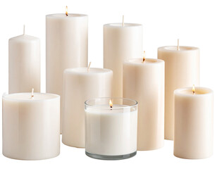 Peaceful and Serene: Pyramid Formation of Nine Colorful Candles Tied Together on Black Background with Flames