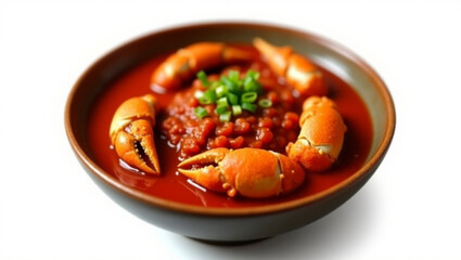 Vibrant Singaporean-style chili crab dish