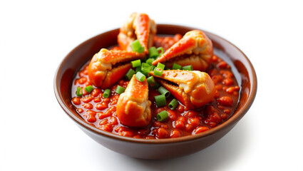 Vibrant Singaporean-style chili crab dish