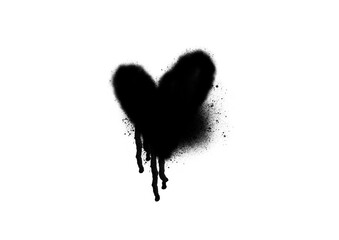 Black Dripping Graffiti Heart &ndash; Transparent background PNG Clip Art
