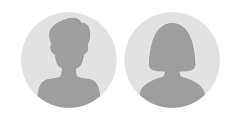 Avatar Blank Young Male Female Couple Set