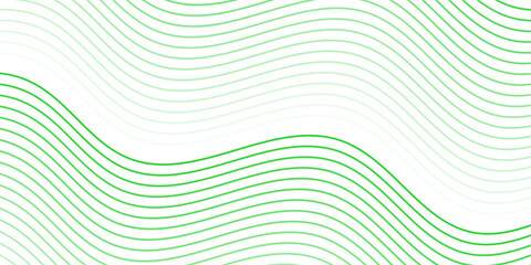 Abstract background with lines and waves. Medium banner size. Element for design isolated on white. Vector background for brochure, booklet, flyer, poster. White and green gradient