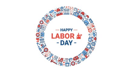 Obraz premium labor day vector art