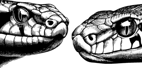 Naklejka premium Snake skin pattern design with dynamic tongue flick for artistic projects