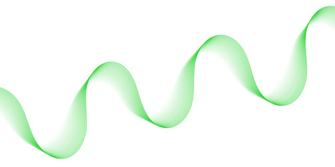 Abstract background with lines and waves. Medium banner size. Element for design isolated on white. Vector background for brochure, booklet, flyer, poster. White and green gradient