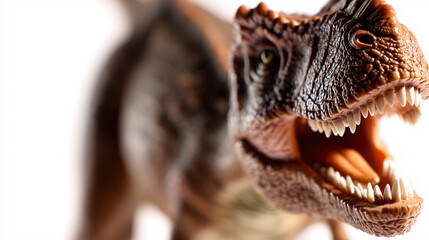 Obraz premium Fierce dinosaur figurine with sharp teeth and detailed textures, a study of prehistoric creatures