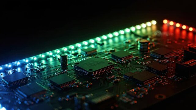Complex circuit board with multicolored led lighting