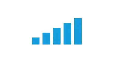 Strong Signal Strength: Blue Bars on White Background