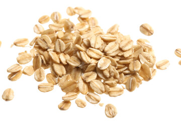 Rolled oats pile isolated on a white background png ai generated