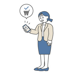 バーコード決済をするビジネス女性