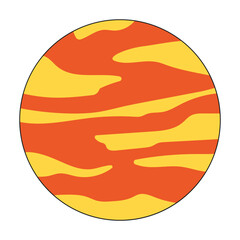 Vector isolated colorful planets on white background, space planet icons