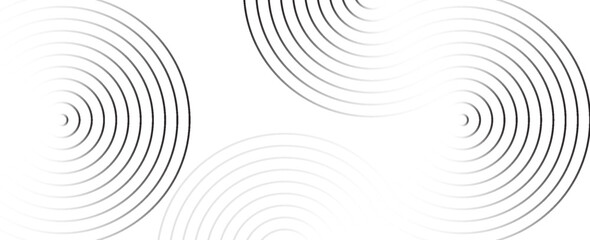 Abstract white background with black circle rings. Digital future technology concept. vector illustration.