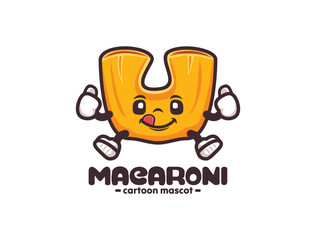 macaroni cartoon mascot vector illustration
