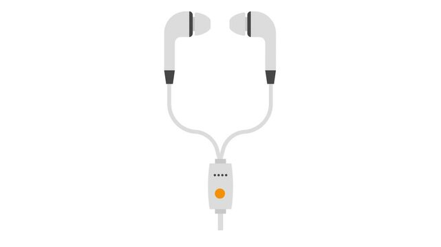 Smart Headphones with voice command sensors animation, AI assistant integrated Mobile Headset animated video, Wearable technology Clip, Personal Internet of Things footage, tech togs motion graphics