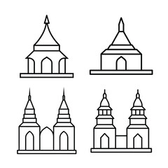 line art temple bundle design 