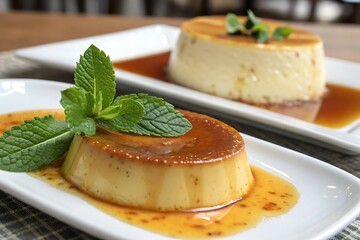 Classic Flan Dessert with Golden Caramel