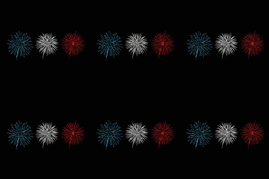 Feu d'artifice du 14 juillet &mdash; illustration vectorielle motif pour F&ecirc;te nationale

