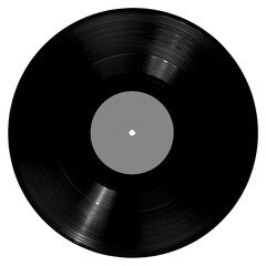 Vintage Vinyl Record Texture: Glossy Surface with Center Gray Label for Music Album Covers and Streaming App Design