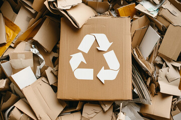 Recycling Symbol on Cardboard