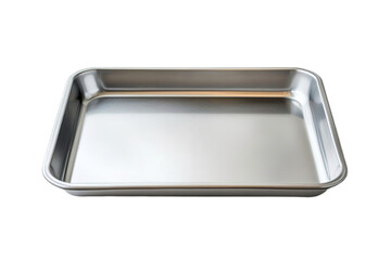 Perspective shot of empty tray styled for snacks isolated on transparent background