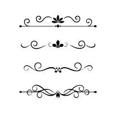 Decorative simple divider. Text dividers retro minimal line separators,  Vector isolated geometric wedding card heart separator elements set. Text dividers. . Hand drawn vector illustration. 
