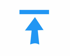 blue arrow on white background