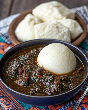 Top down view of fufu