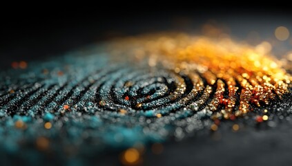 Digital fingerprint showcasing futuristic biometric security technology for safe remote access