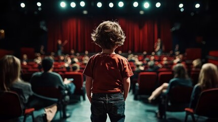 A charming little boy getting ready for his moment in the spotlight.