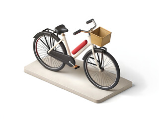 Fototapeta premium Isolated vintage black bicycle on white background