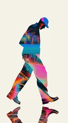 Obraz premium Illustration art recreation silhouette.