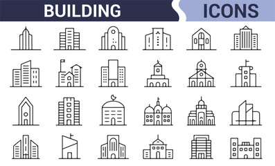 Architecture Icons Collection for Modern Design and Construction Projects
