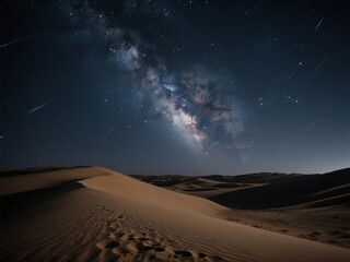 starry sky over the desert
