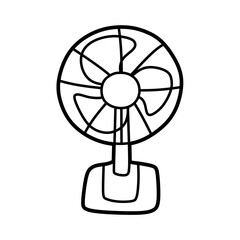 simple line art fan facing forward