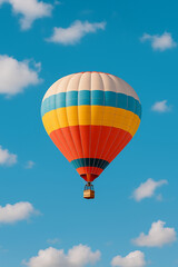 Fototapeta premium Colorful Hot Air Balloon Floating in Clear Blue Sky