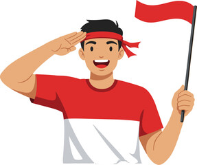 Celebrating Indonesian Independence A Vector Illustration of 17 August 1945, Anniversary of Indonesian Freedom and Patriotism