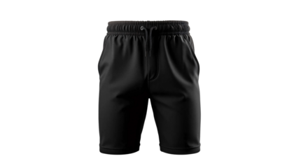 Black shorts pant mock up isolated on transparent background