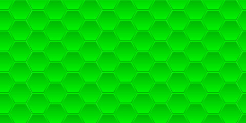 Vector seamless geometric pattern. Modern thin hexagon grid texture. Background green honeycomb EPS 10