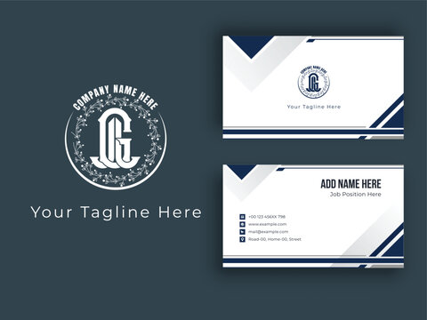 Minimalist GJL Monogram, Business Card Layout with QR Code and Branding design