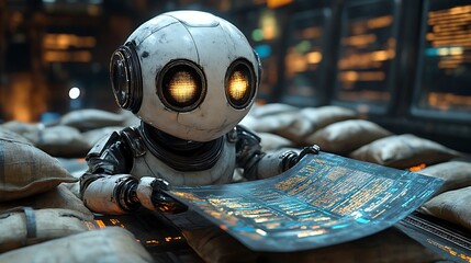 Robot studying digital information