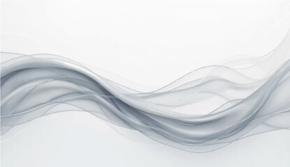 Abstract blue smoke waves swirl across a clean white backdrop, creating a smooth and flowing digital art illustration