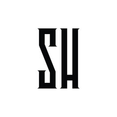 SH monogram logo design letter text name symbol monochrome logotype alphabet character simple logo