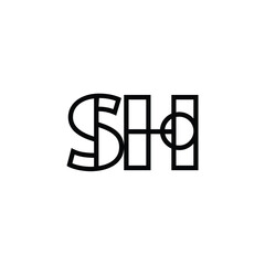 SH monogram logo design letter text name symbol monochrome logotype alphabet character simple logo