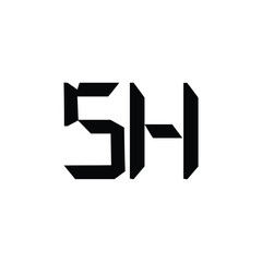 SH monogram logo design letter text name symbol monochrome logotype alphabet character simple logo
