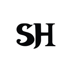 SH monogram logo design letter text name symbol monochrome logotype alphabet character simple logo