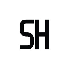SH monogram logo design letter text name symbol monochrome logotype alphabet character simple logo