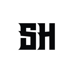 SH monogram logo design letter text name symbol monochrome logotype alphabet character simple logo
